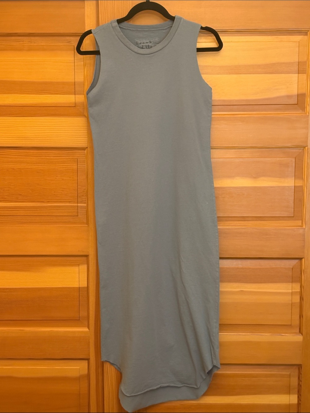 Frank & Eileen Sleeveless Crewneck Dress in Slate Blue Gray